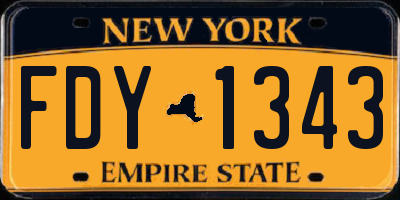 NY license plate FDY1343