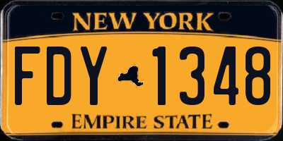 NY license plate FDY1348