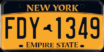 NY license plate FDY1349