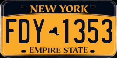 NY license plate FDY1353