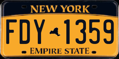NY license plate FDY1359