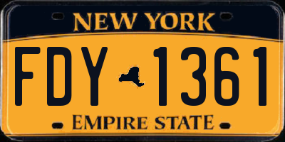 NY license plate FDY1361