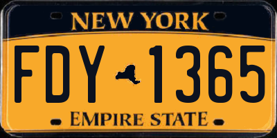 NY license plate FDY1365