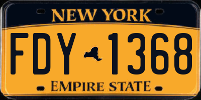 NY license plate FDY1368