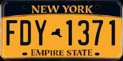 NY license plate FDY1371