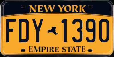 NY license plate FDY1390