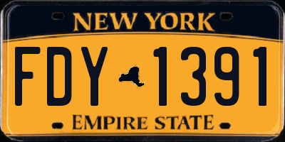 NY license plate FDY1391