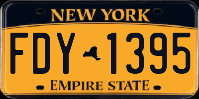 NY license plate FDY1395
