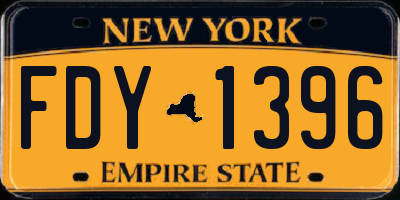 NY license plate FDY1396