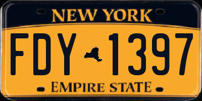 NY license plate FDY1397