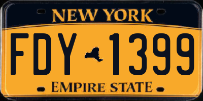 NY license plate FDY1399