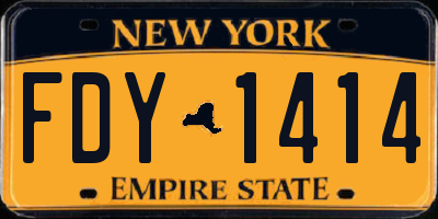 NY license plate FDY1414