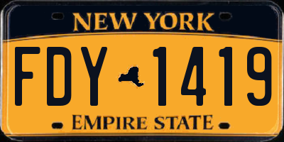 NY license plate FDY1419