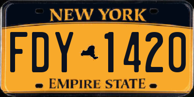 NY license plate FDY1420