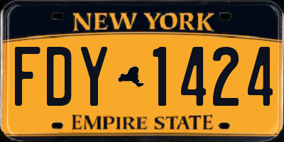 NY license plate FDY1424