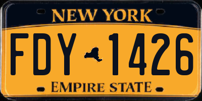 NY license plate FDY1426
