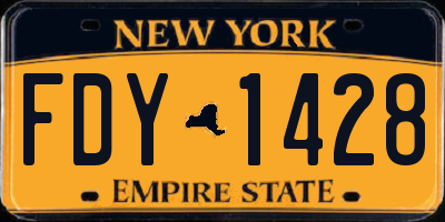 NY license plate FDY1428