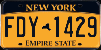 NY license plate FDY1429