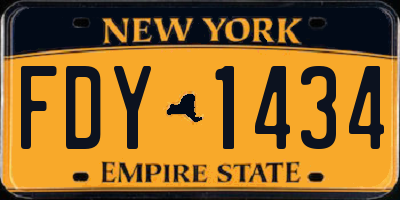 NY license plate FDY1434