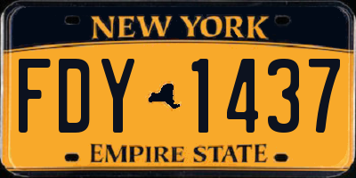 NY license plate FDY1437