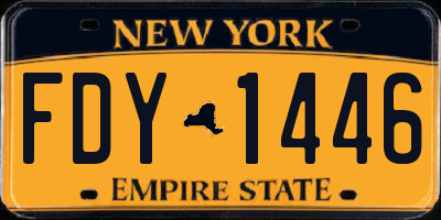 NY license plate FDY1446