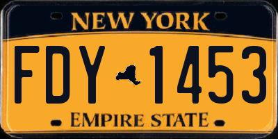 NY license plate FDY1453