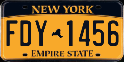NY license plate FDY1456