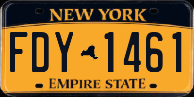 NY license plate FDY1461