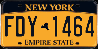 NY license plate FDY1464