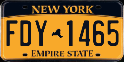 NY license plate FDY1465