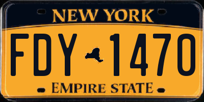 NY license plate FDY1470