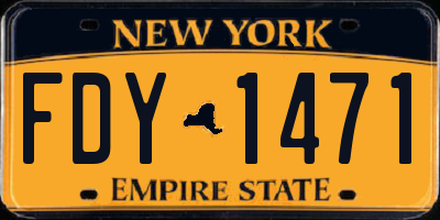 NY license plate FDY1471