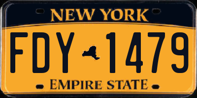 NY license plate FDY1479