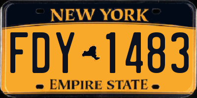 NY license plate FDY1483