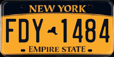 NY license plate FDY1484