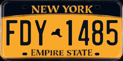 NY license plate FDY1485