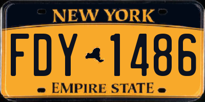 NY license plate FDY1486