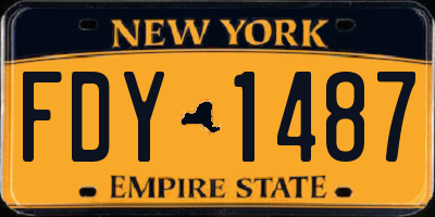 NY license plate FDY1487