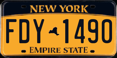 NY license plate FDY1490
