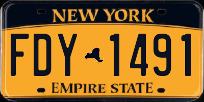 NY license plate FDY1491