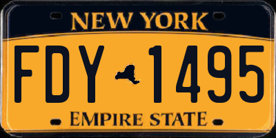 NY license plate FDY1495