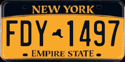 NY license plate FDY1497
