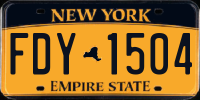 NY license plate FDY1504