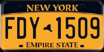 NY license plate FDY1509