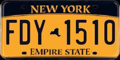 NY license plate FDY1510