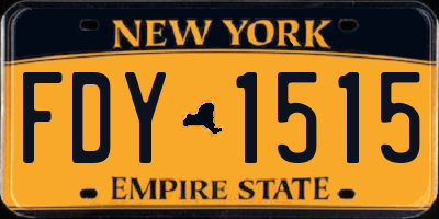 NY license plate FDY1515