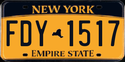 NY license plate FDY1517