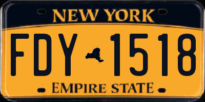 NY license plate FDY1518