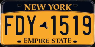 NY license plate FDY1519