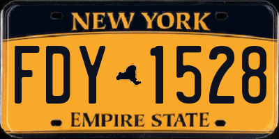 NY license plate FDY1528